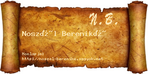 Noszál Bereniké névjegykártya
